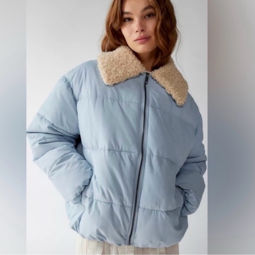 Urban Outfitters Duckie Puffer Jacket Powder Blue